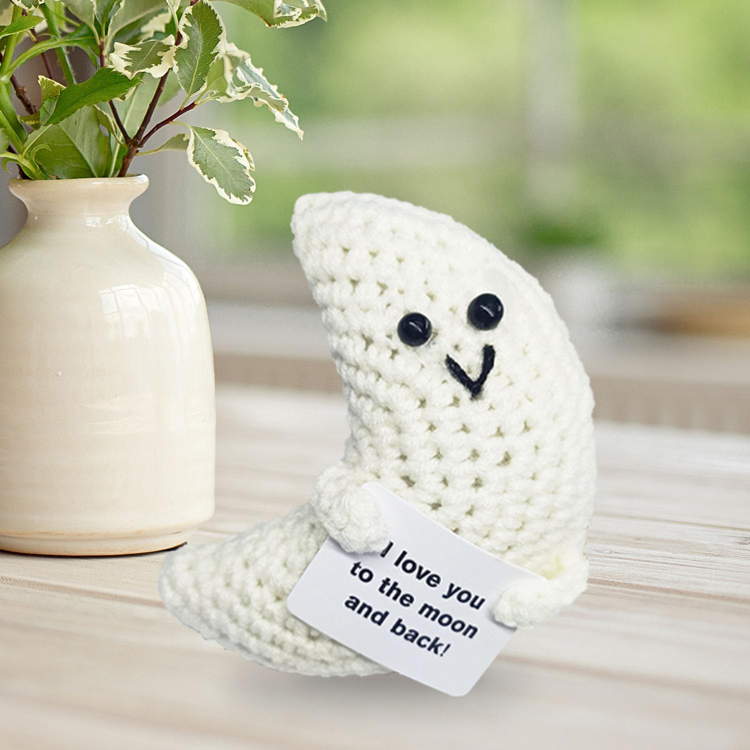 Funny Crochet Moon Decor