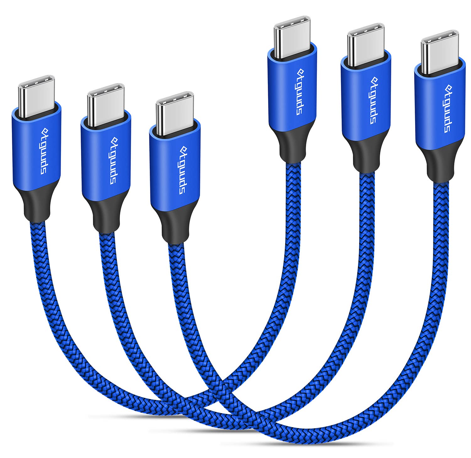 etguuds [1ft, 3-Pack USB C to USB C Cable 60W, Type C to Type C Fast Charging Cord Compatible with Samsung Galaxy S22 S21 S20 FE S22+ S21+ S20+ Ultra 5G, Note 20/10 Ultra 5G, Pixel 6 6a 5 5a 4 3 XL