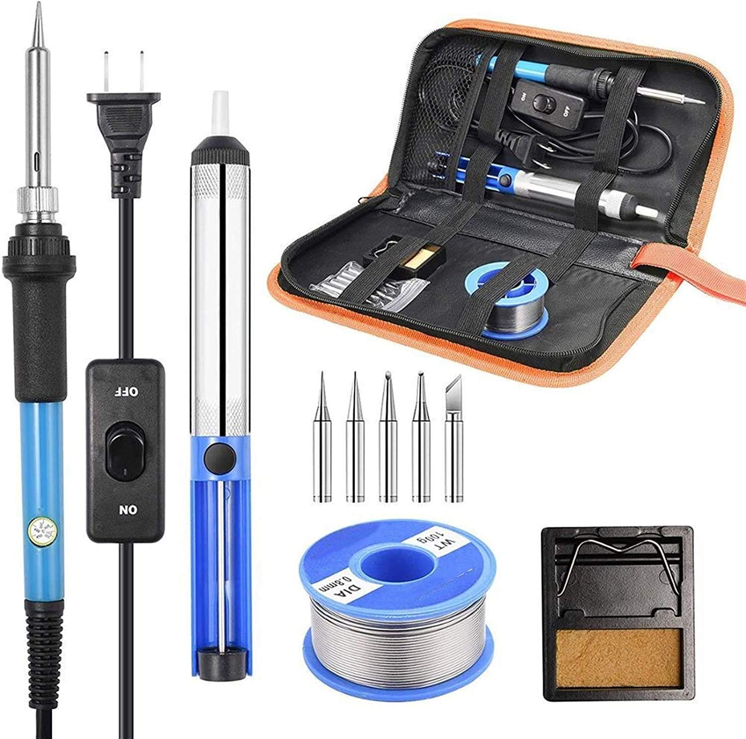 Kit de soldador de hierro de soldadura de temperatura ajustable confiable, estación de soldadura de reparación de lápices de calor, equipo de soldadura (color : S2 1 azul Set) (color: S2 3 azul Set)