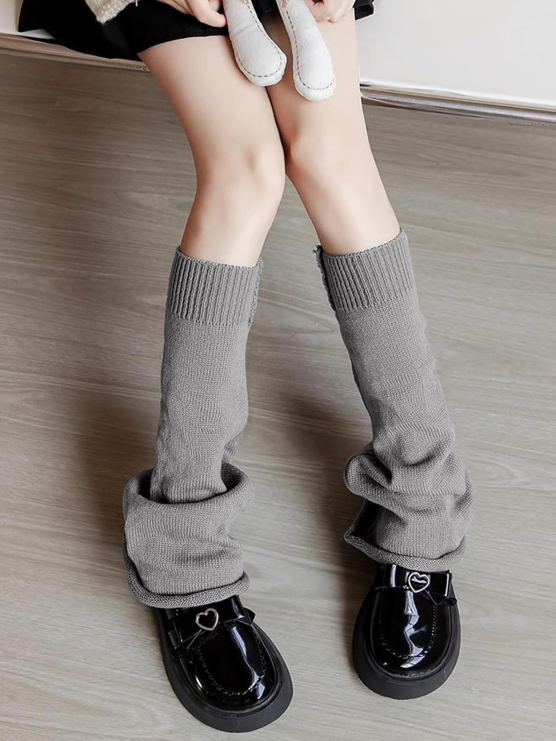 Women's Long Leg Warmers, Knitted Thermal Legwarmers for Girls, Punk Over Knee High Socks Kawaii Boots Cuff Cover - Image 3