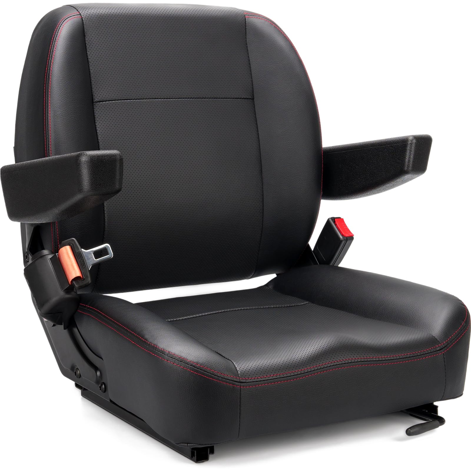 SEATIN Universal Gabelstaplersitz, Gabelstaplerzubehör, Traktorsitz, Fahrerhauszubehör, mit Mikroschalter, Armlehne und Sicherheitsgurt, für Traktor, Mäher, Skid Loader, Teleskoplader, Bagger,