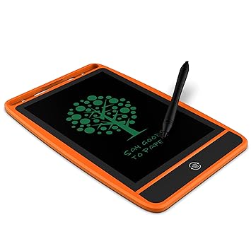 DODGE N WOLVES 8.5 Inch LCD Writing Tablet | Drawing Board | Doodle Board | Writing Pad with | Digital Slate - Portable E Writer Educational Toys, Gift for Kids Student Teacher Notepad (Orange)