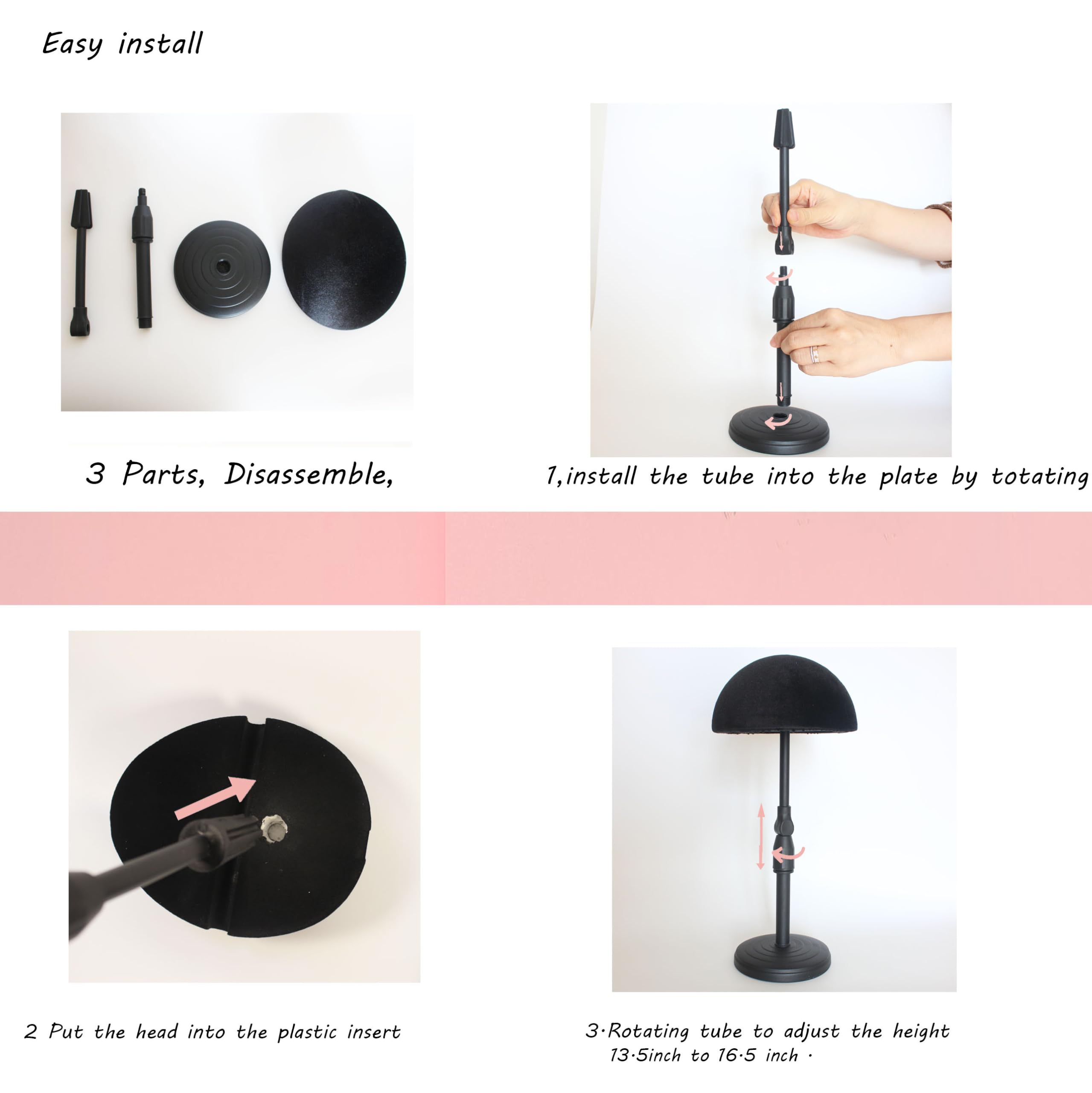 Adjustable Foam Mannequin Head Holder Stand for Wigs and Hats