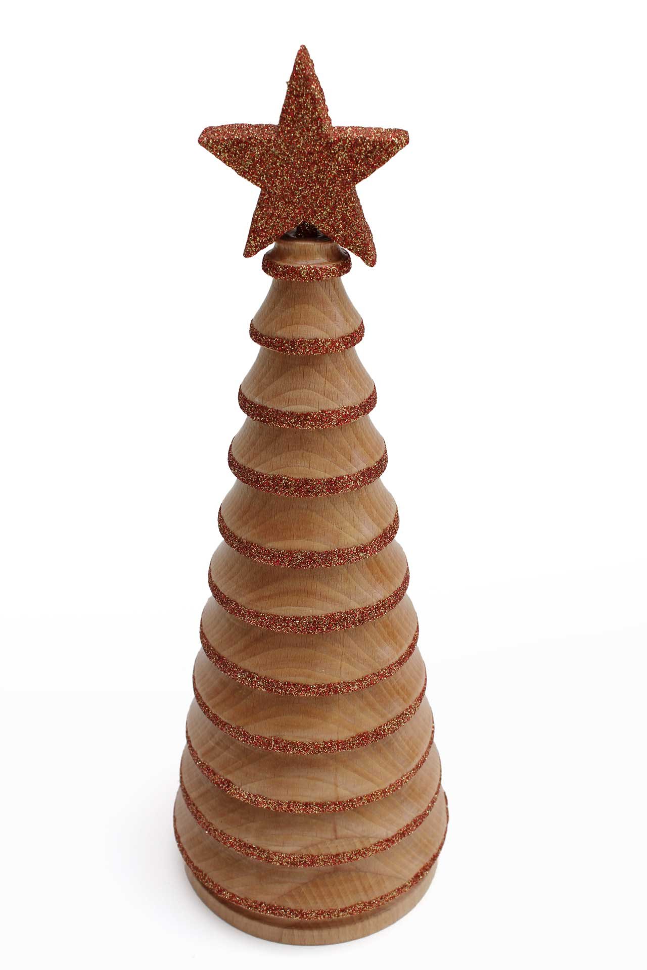 Árbol de Navidad de madera de haya macizaAcabado: transparente brillante.