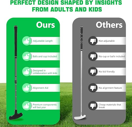 Miniatura 7 de Putter de golf, palos de golf para hombres y mujeres, mini putter, juego de palos de golf, juego de golf en cubo, putters de dos vías incluye