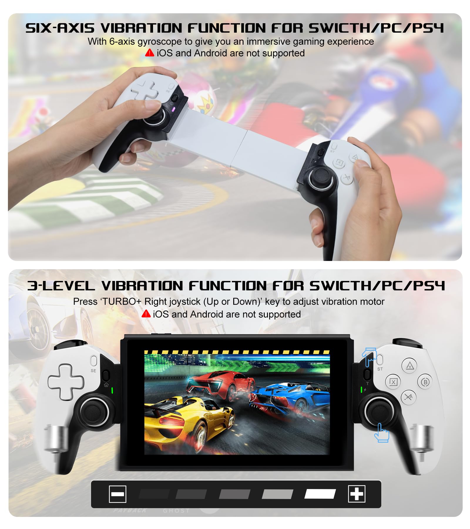 arVin Mobile Gaming Controller for iPhone/iPad/Android/Tablet/Switch/PS4/PC,Replacement for PS Portal,Wireless Gamepad with Hall Effect Joysticks/Hall Trigger/Turbo,Support Streaming/Cloud Gaming