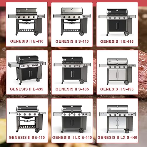 Miniatura 9 de Planchas de plancha de tamaño completo para parrilla Weber Genesis II serie 300, plancha de cocina con revestimiento antiadherente para Weber