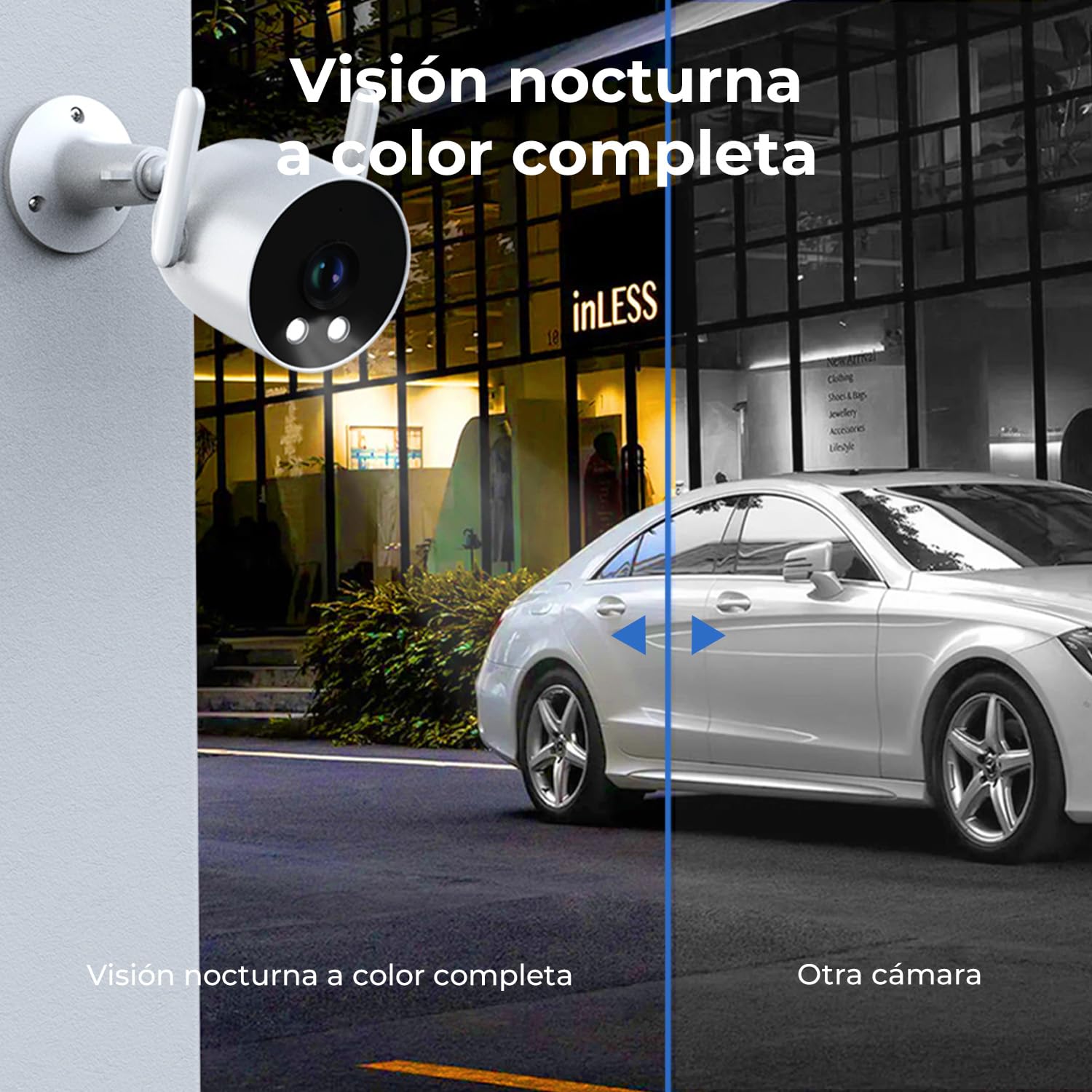 IMILAB 3MP/2K WiFi Cámara de Seguridad Exterior, Visión Nocturna en Color, Detección de Personas, Audio Bidireccional, Alertas de Movimiento, Compatible con Xiaomi Home, microSD hasta 256 GB(EC3 Lite)