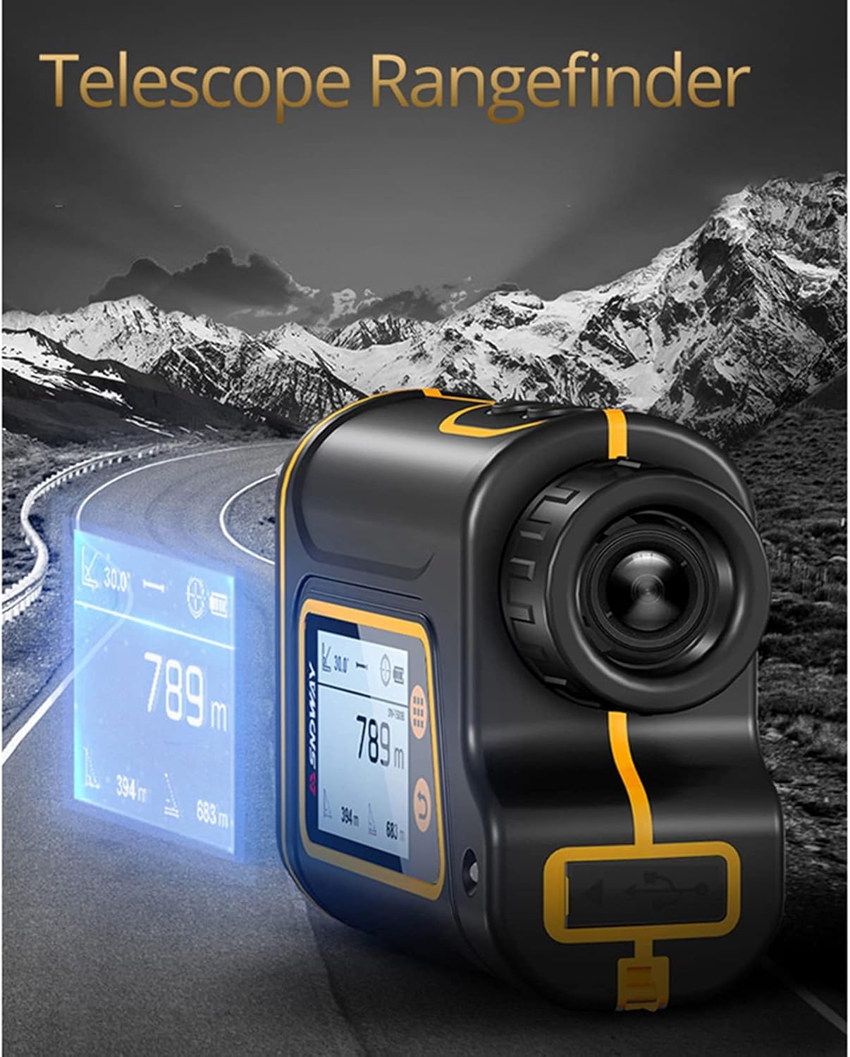 Golf Rangefinder Range Finder with Flag-Lock and Vibration Legal for Tournament Play ±0.55yard Accuracy Golf Range Finder with Slope On/Off 6X Magnification Carrying Case Free Battery 1000m ()