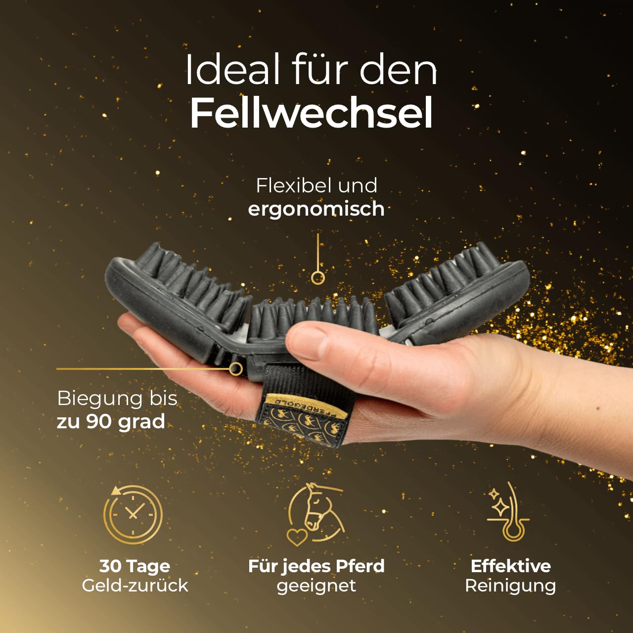 Bürsten Bundle - Mit Glanzbürste, Kardätsche & Massagestriegel