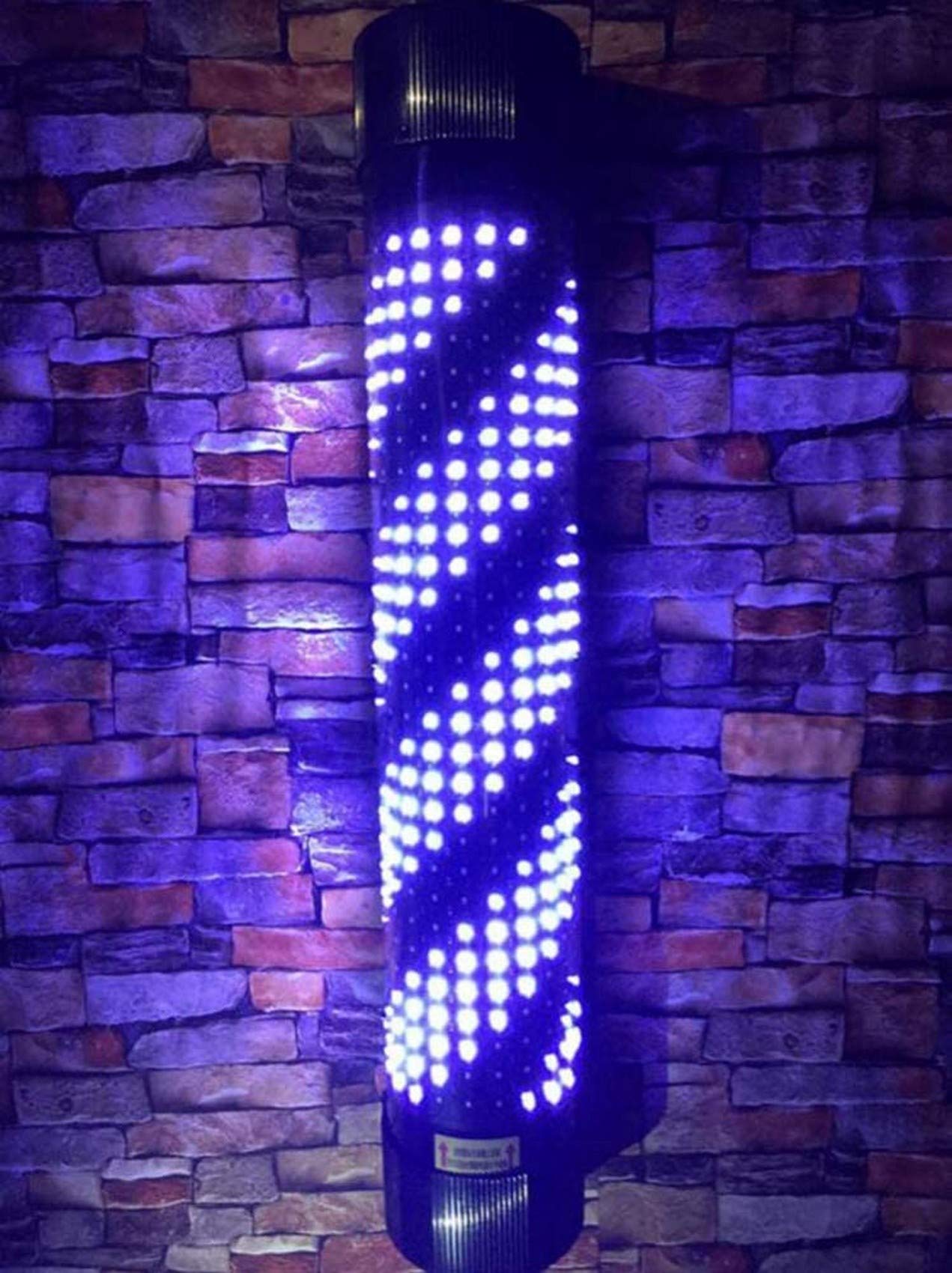 Poste De Barbero De 33 ", Luz Led, Estilo Clásico, Peluquería, Barbería, Cartel Abierto, Tiras Giratorias Rojas, Blancas Y Azules, Impermeable, Ahorro De Energía, Montaje En Pared A,C