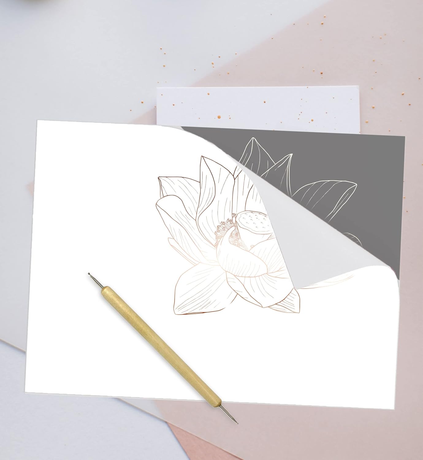 MyArtscape Graphite Transfer Paper, 20 White Sheets - Wax Free - Erasable - Smudge-Free - Ideal for Drawing and Tracing - Premium Arts and Crafts Supplies