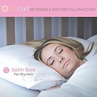 Vista 4 de Octocurl Funda de almohada de satén reversible en microfibra absorbente para cabello mojado Más suave que la seda Funda de almohada de satén