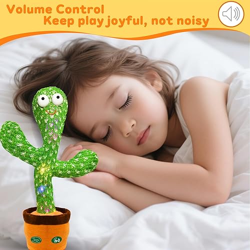 Miniatura 7 de Juguete de cactus parlante que imita el baile, regalo divertido para niños pequeños de 1, 2, 3 años, registro de canto, repite lo que dices