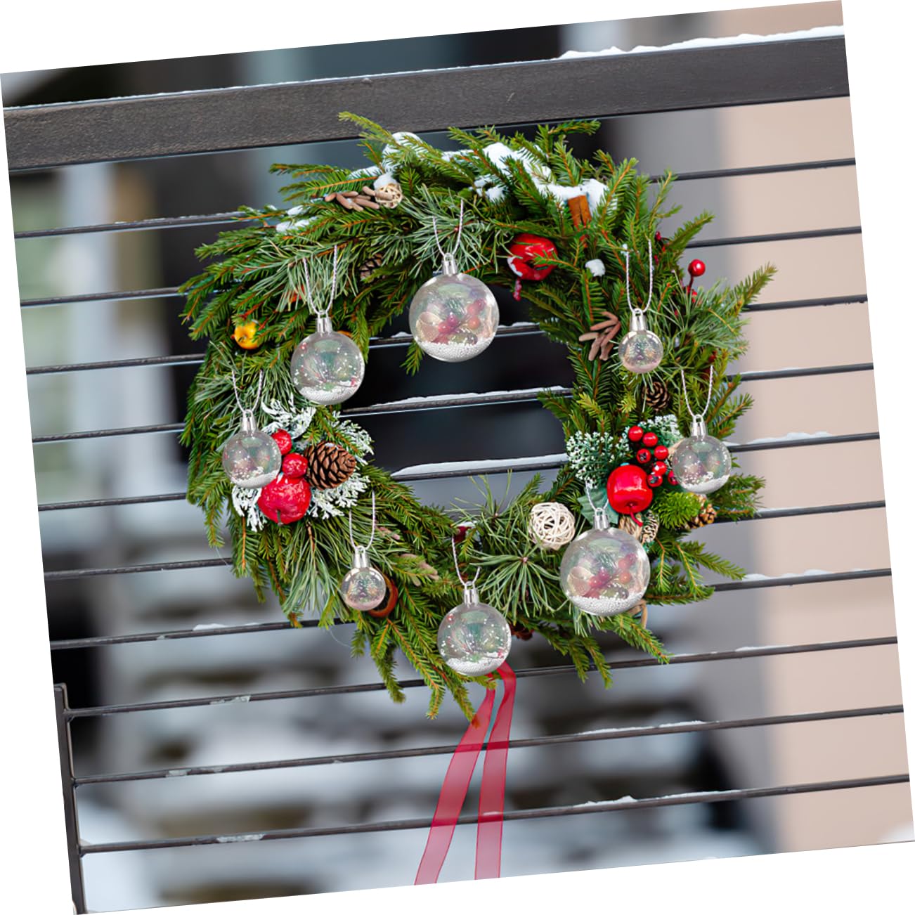 Kisangel 40piezas Bolas de Navidad Transparentes Rellenable para Hacer Tú Mismo Adornos Colgantes Árbol de Navidad Decoración de Fiesta y Hogar