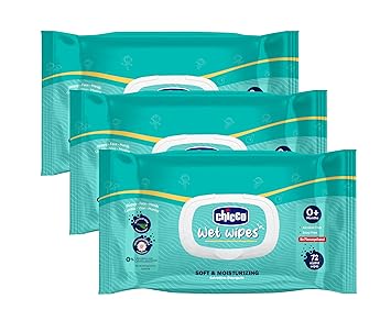 Chicco Wet Wipes 216 Pcs with Fliptop | Free From Phenoxyethanol, Parabens & Alcohol