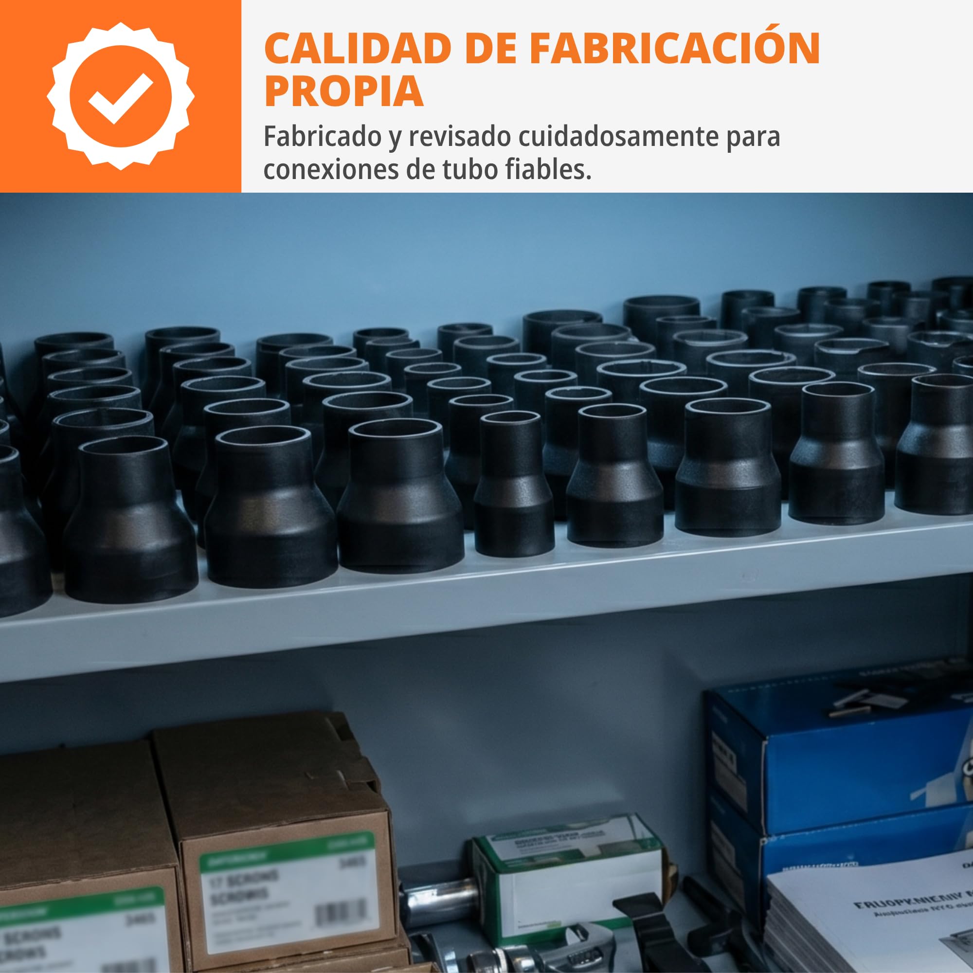 WFix Adaptador Ventilación y Manguera 100-150 mm ABS-CF Negro | Reductor configurable, salida de aire, aspiración, piscina, taller, salas técnicas