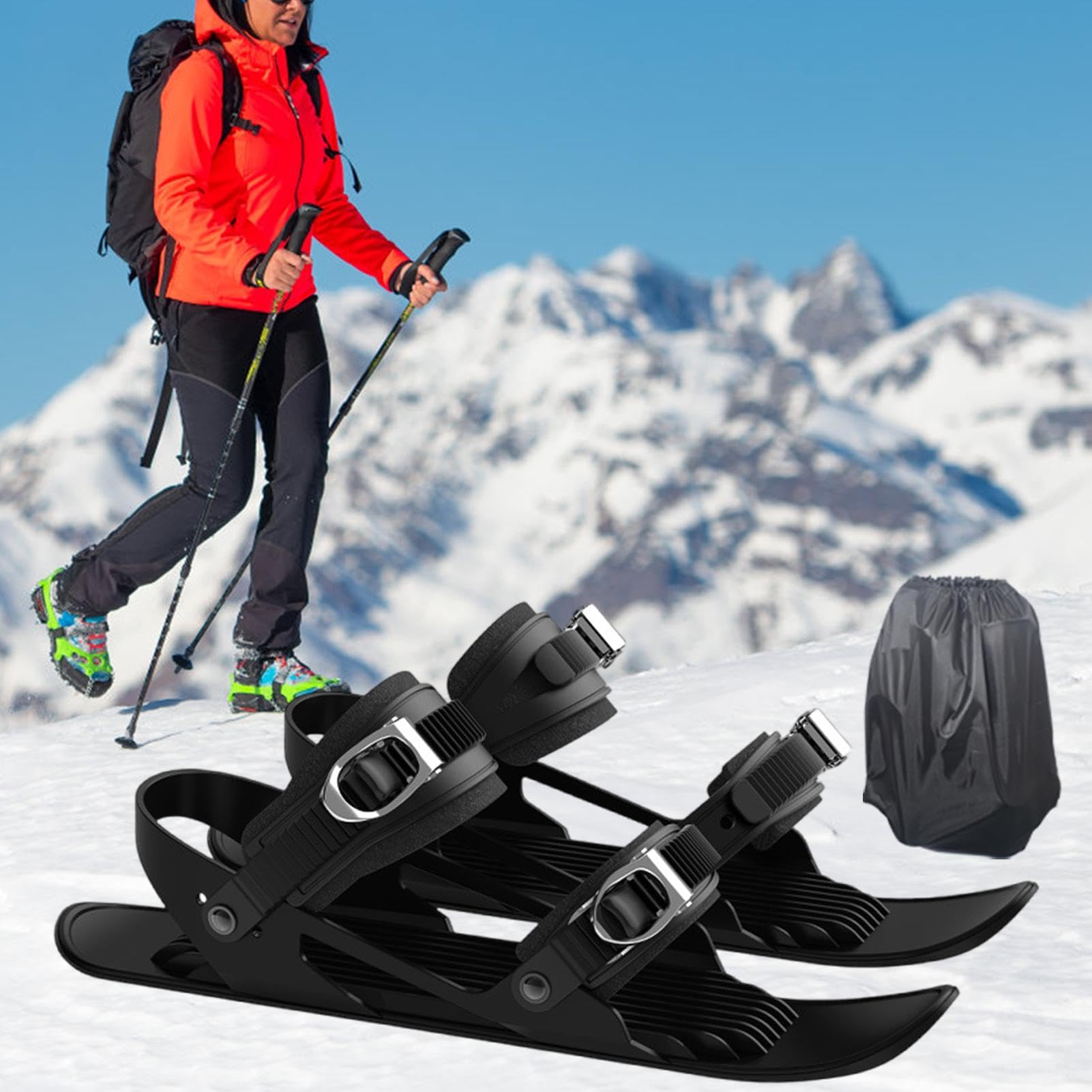 Schneeschuhe für Herren, Schneeschuhe für Frauen – Eisschuhe | Leichte Skiwerkzeuge, verstellbares Skizubehör, multifunktionale rutschfeste Schneeschuhe für Erwachsene und Laufen