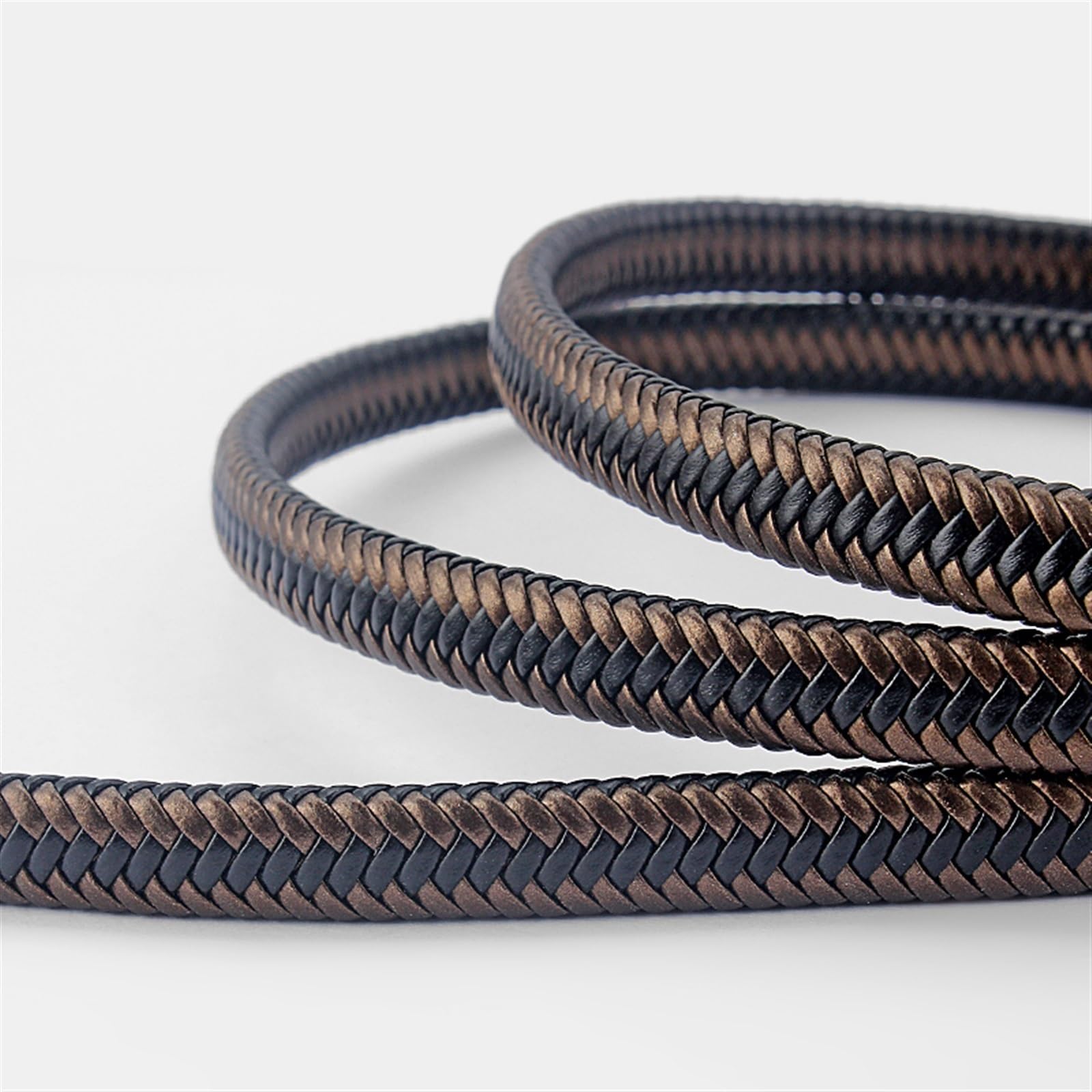 Sznurek skórzany, Płaski skórzany sznurek 1 metr 12x6mm Płaski skórzany pleciony sznurek Sznurek Modna skórzana bransoletka Rzemiosło DIY Biżuteria Znaleziska Tworzenie(P716)