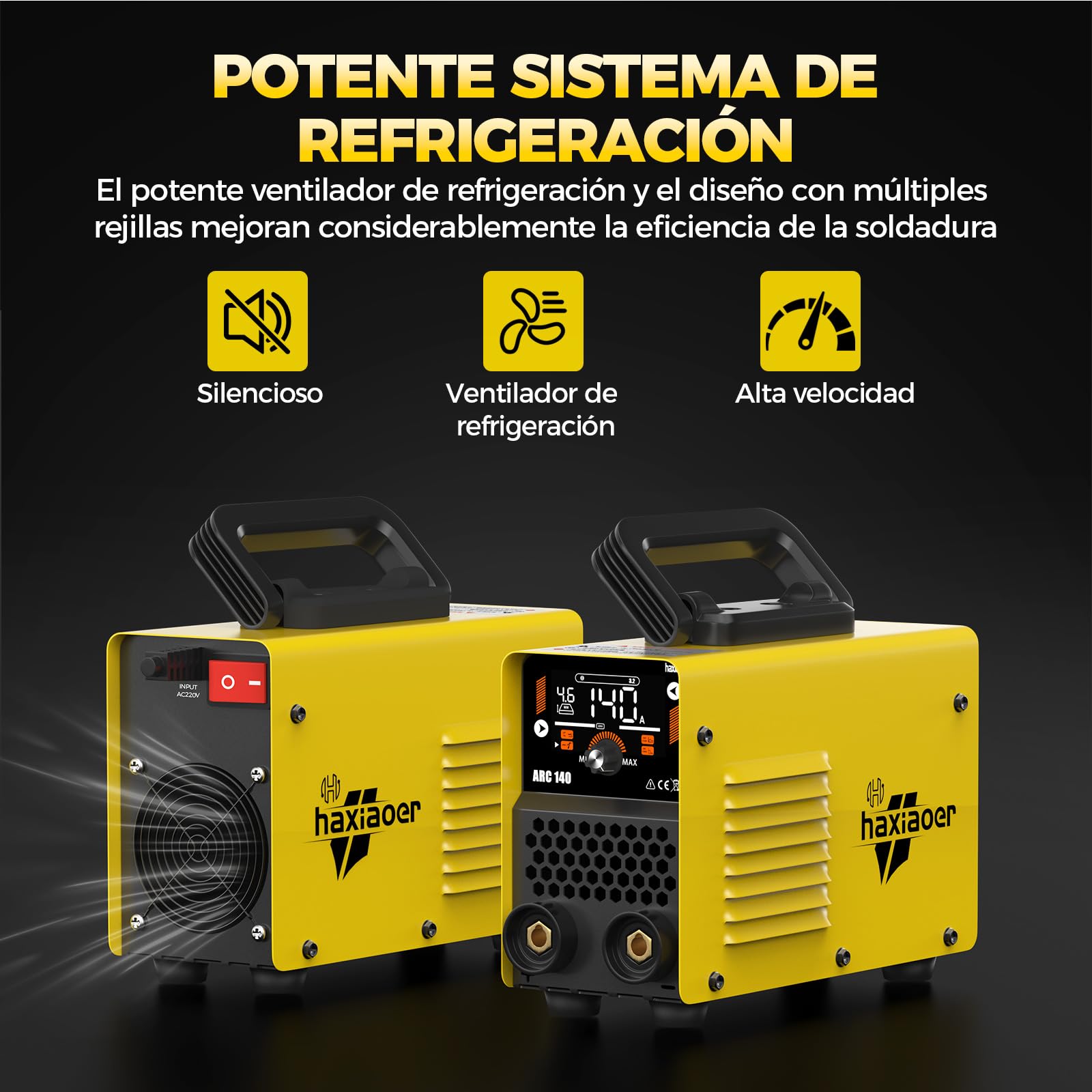 haxiaoer 140A Soldador Inverter - 2 en 1 Mini Maquina de Soldar de MMA Lift TIG Con Pantalla LCD Digital Inteligente Soldador de Arco, IGBT, 10 Electrodos de Soldadura
