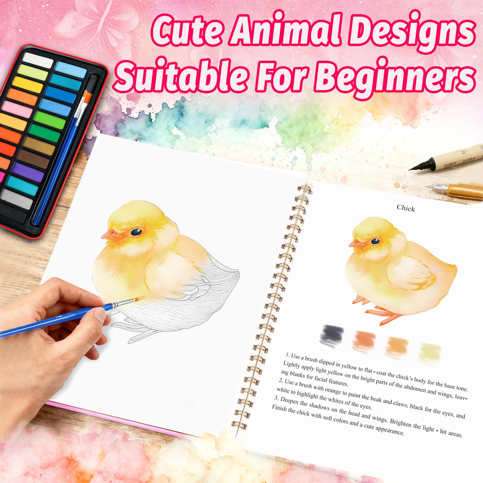 Watercolor Workbook for Beginners - Painting Kit -3 Watercolor Workbook for Beginners - Painting Kit -3