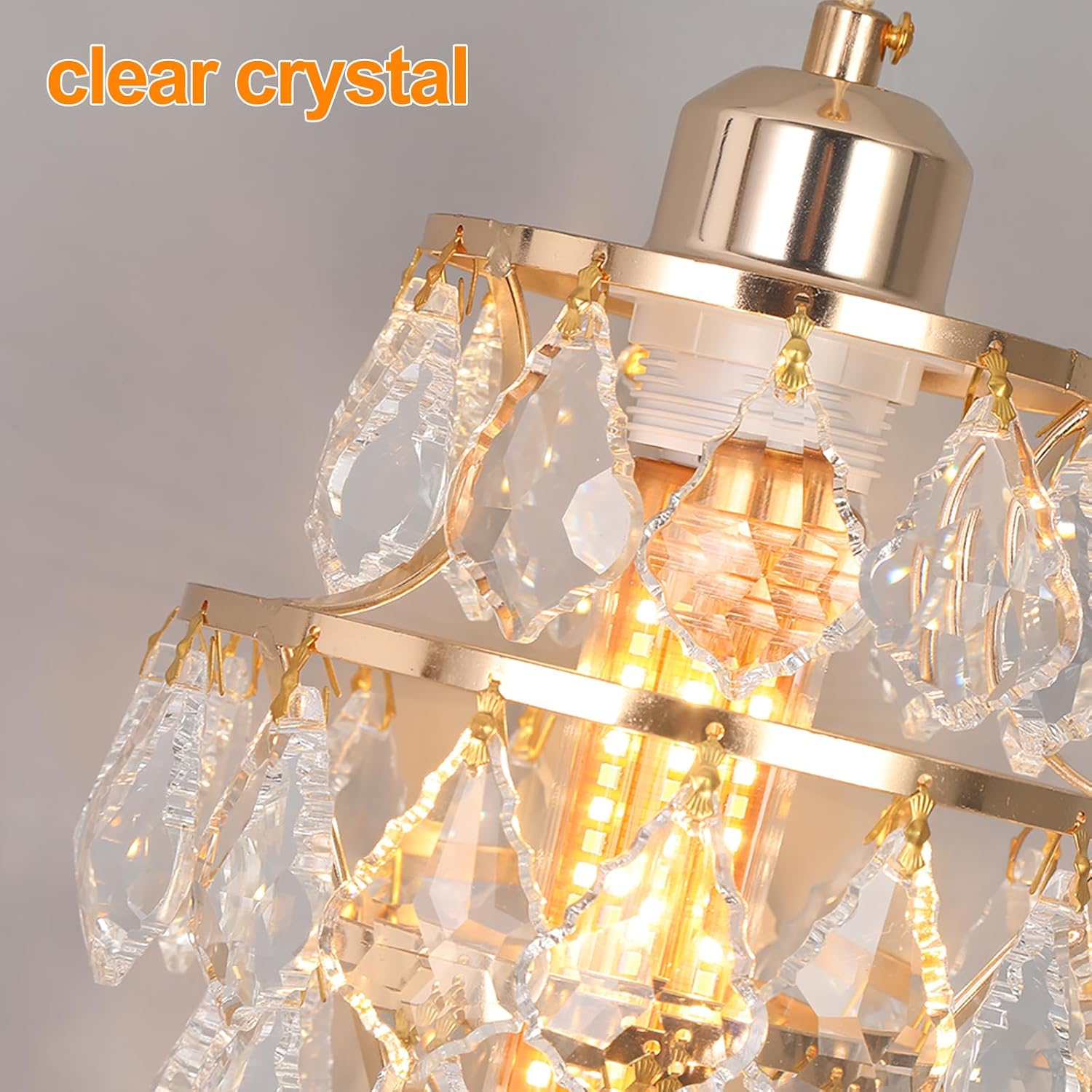 Small Crystal Chandelier Ceiling Light Modern Crystal Ceiling Lights for Bedroom Gold Chandelier Pendant Lighting Fixture Dining Room Flush Mount Hanging Lighting for Hallway Corridor