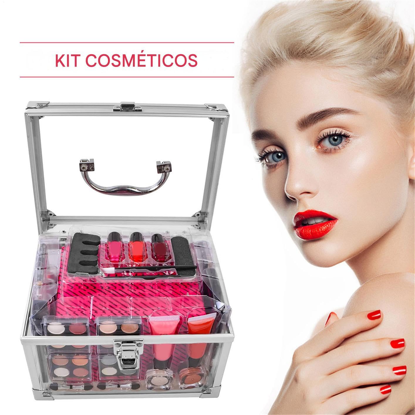 Set Trucco Completo Palette Trucco Multiuso | Contorno Ombretti con Custodia da Viaggio per Eventi Festivi Matrimonio e Uso Quotidiano