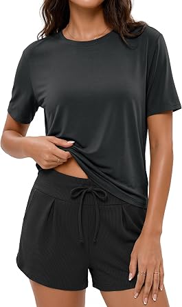 ODODOS Modal Soft Short Sleeve Shirts for Women Crew Neck Yoga Tee Casual Workout Tops