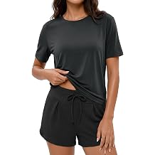 ODODOS Modal Soft Short Sleeve Shirts for Women Crew Neck Yoga Tee Casual Workout Tops