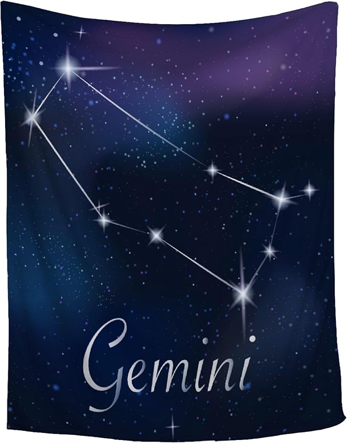 Constellation Zodiac Gemini Blanket - Gemini Zodiac Gifts for Women/Men - Gemini Decor for Couch/Bed/Living Room - Zodiac Sign Throw Blanket for Birthday Gifts,30