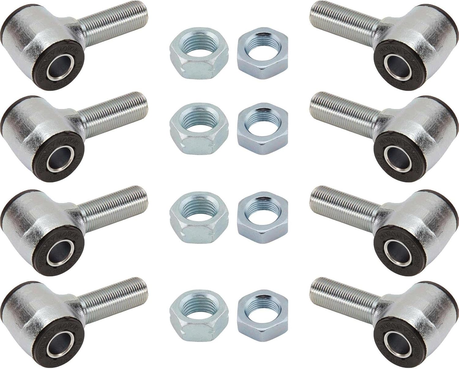 Speedway Motors Forged 4-Bar Rod End Kit 3/4-16 LH and RH Threads with Polyurethane Bushings, Zinc Plated Steel, Includes Jam Nuts, Suspension Links Hardware