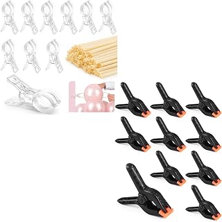RELBRO 3.5 Inch Spring Clamps and Clear Spring Clamps with Long Balloons Bundle