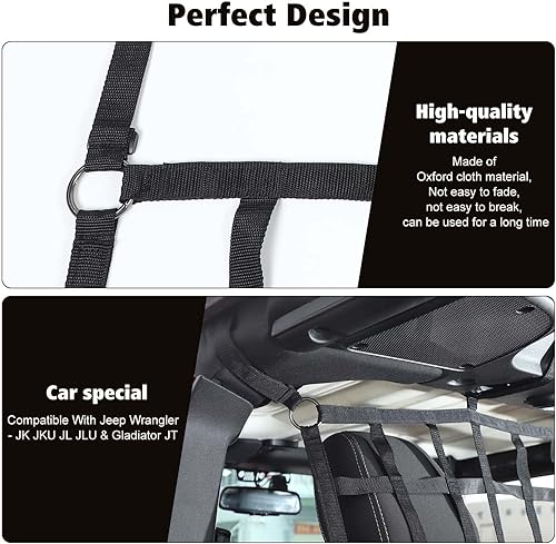 Miniatura 2 de Divisor de asiento trasero de automóvil, red de malla, organizador de maletero de aislamiento, red de carga, barrera para automóvil para Jeep