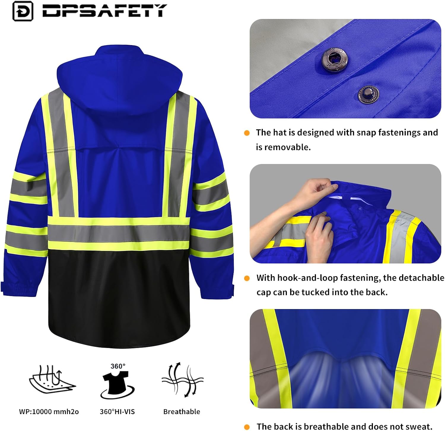 Reflective Rain Jackets Hi Vis Construction Work Shirt
