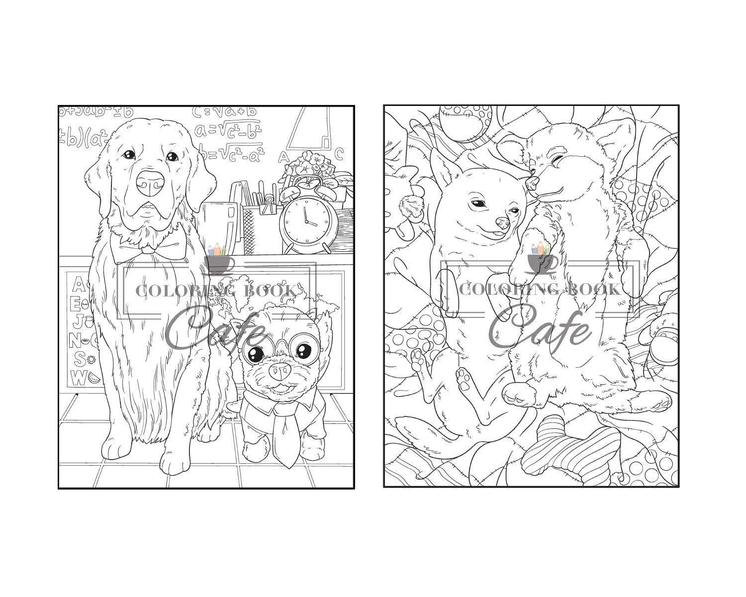 Dogs and Puppies Coloring Book: An Adult Coloring Book Featuring Fun and Relaxing Dog and Puppy Designs