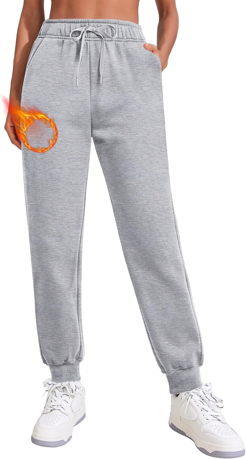 PINSPARK Dames fleece thermische joggingbroek lange warme sportbroek gevoerde fleece broek met 2 zakken sweatpants high waist trainingsbroek baggy vrijetijdsbroek sweatbroek winter, zwart (A), XS PINSPARK Dames fleece thermische joggingbroek lange warme sportbroek gevoerde fleece broek met 2 zakken sweatpants high waist trainingsbroek baggy vrijetijdsbroek sweatbroek winter, zwart (A), XS