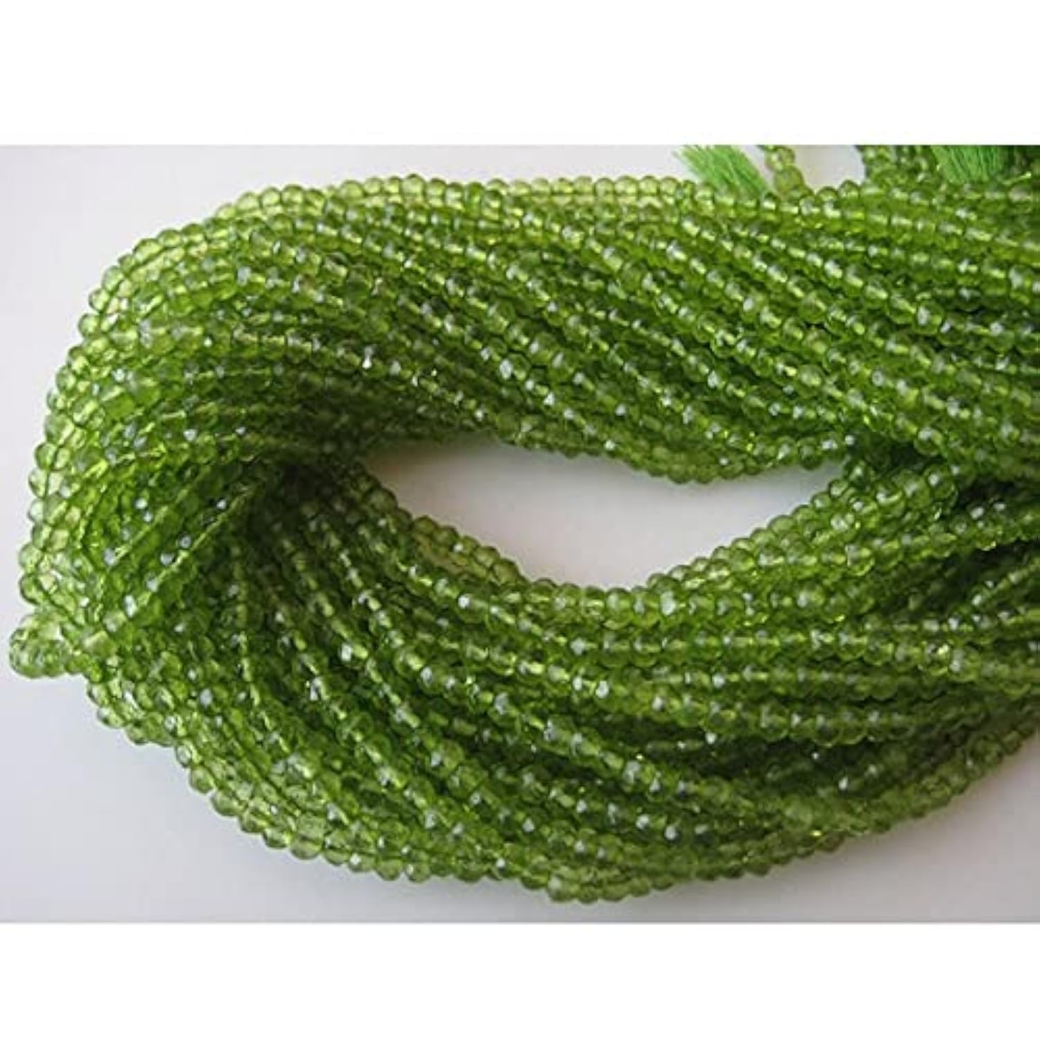 Perles rondelles quartz vert 4mm LKBEADS pour création de bijoux artisanaux