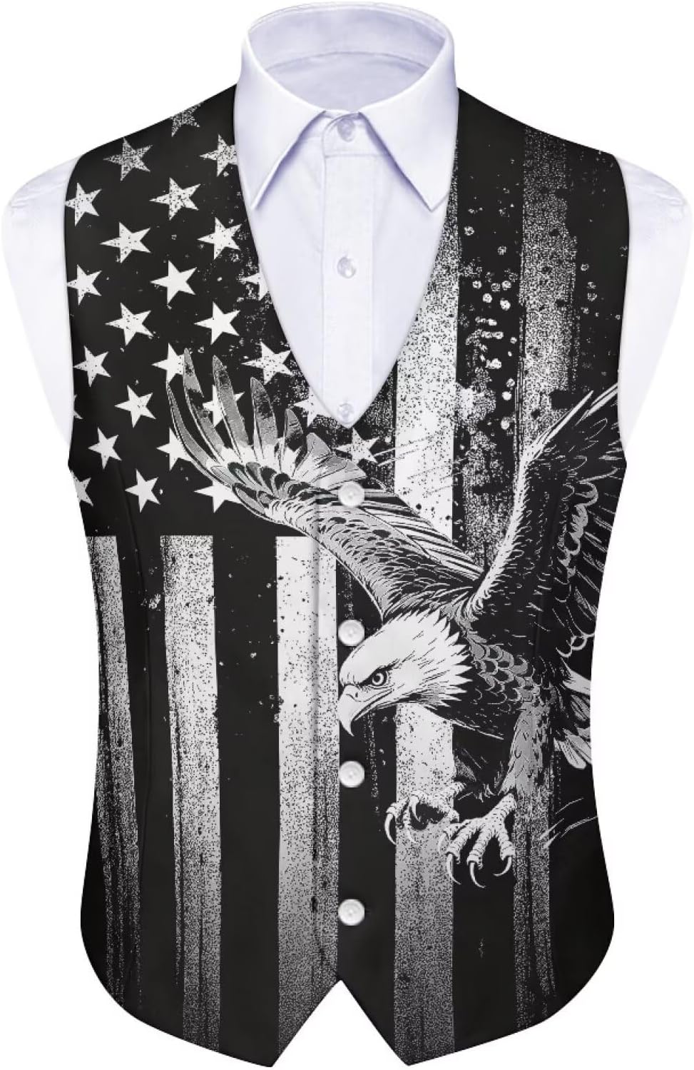 Biyejit Men's Formal Suit Vest Fit for Business Casual Wedding Dress Button Down V-Neck Waistcoat Tuxedo Vest S-4XL
