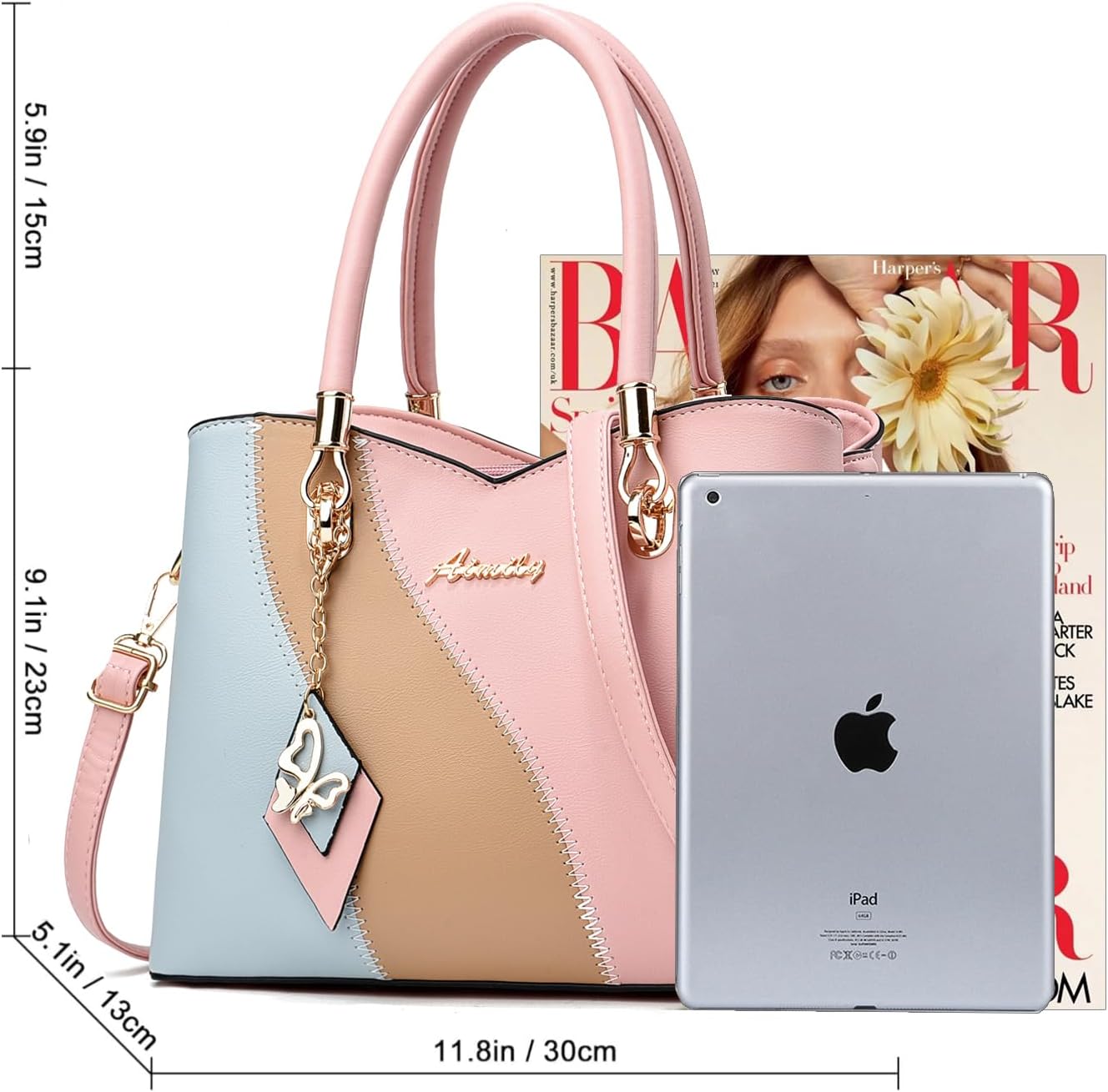 Purses and Handbags for Women Tote PU Leather Ladies Satchel Top Handle Crossbody Shoulder Bag | PU Leather, Ladies, Top Handle, Crossbody - Image 6