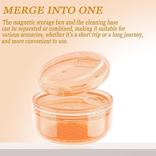 Miniatura 6 de Estuche de retención 2 en 1 para limpieza y almacenamiento, protector bucal, alineador, protector nocturno, dentadura parcial, baño de retención