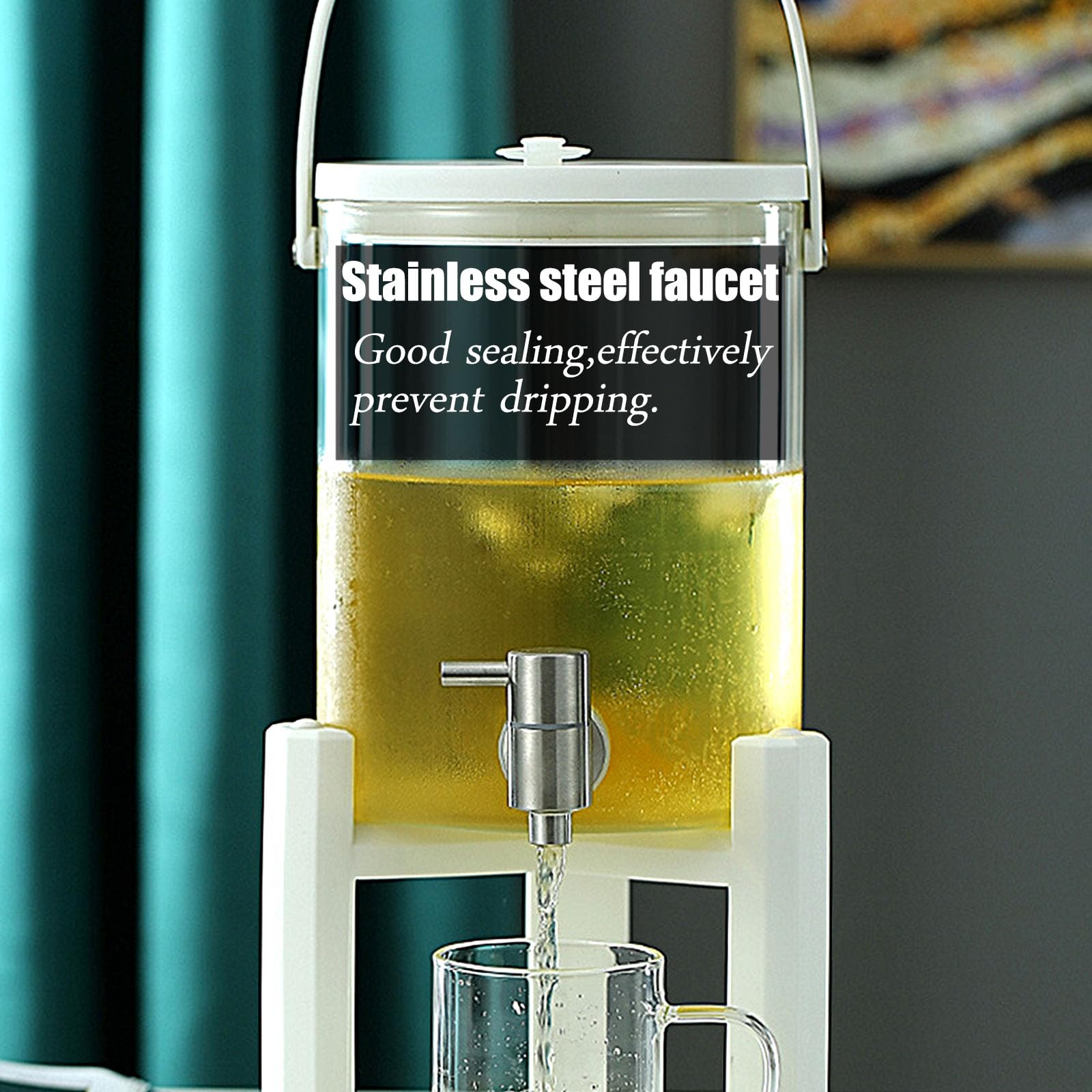 Amazon | ガラス ドリンク サーバー，蛇口付き水筒ジャグボトル