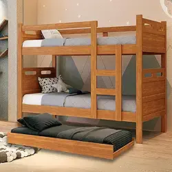 Beliche com Cama Auxiliar Treliche Jaspe Fênix 3 Camas (Nature)