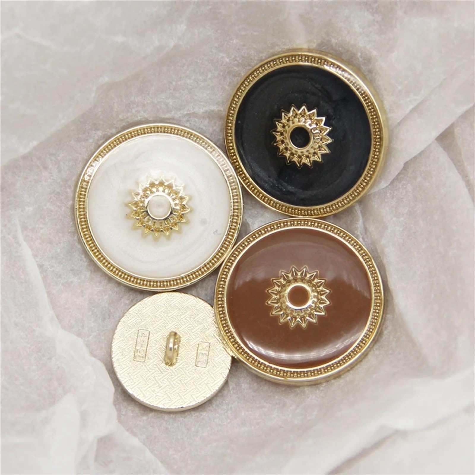 Lot de 30 boutons rétro en métal doré tournesol pour manteau, pull, veste à coudre