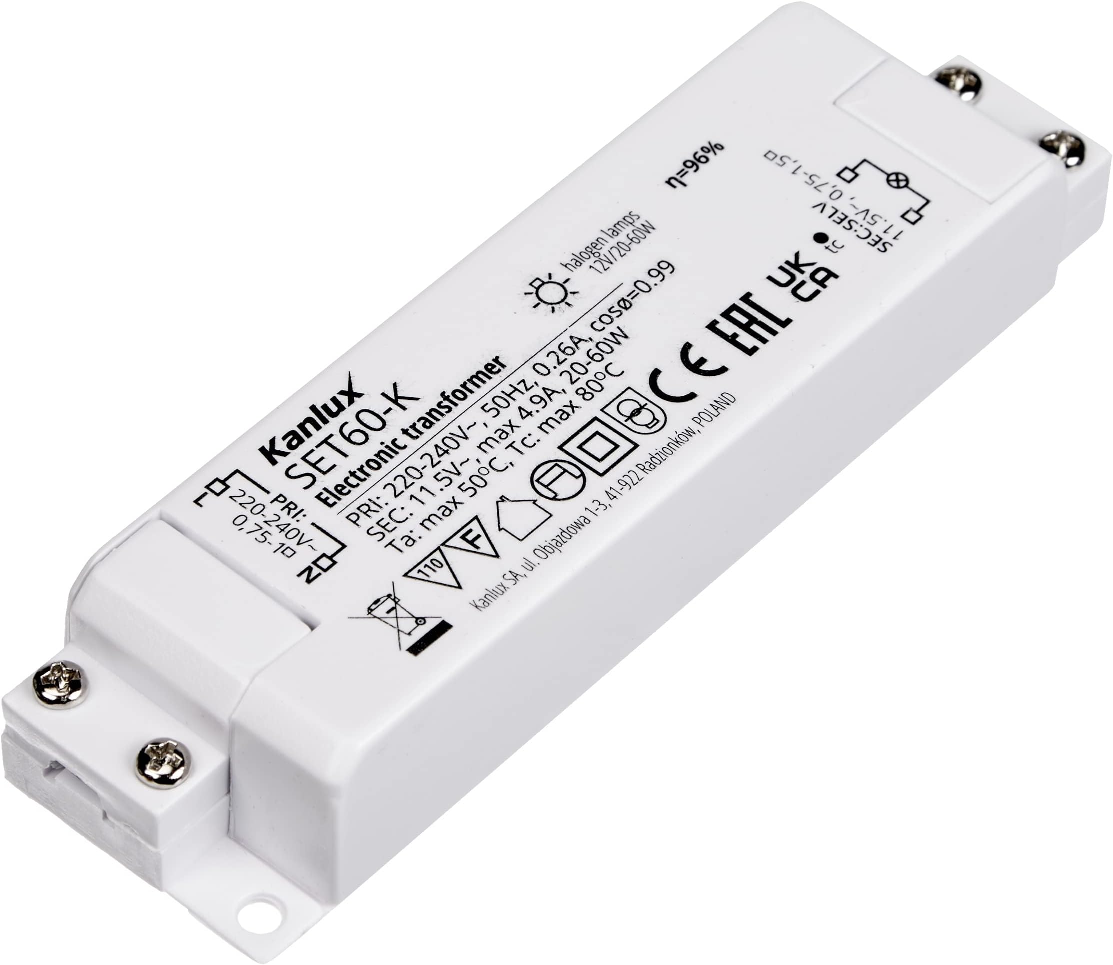 Kanlux Transformer Electronic Halogen Transformer 20-60 W Watt