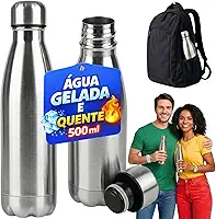Garrafa Térmica Inox 500ml Parede Dupla Isolamento a Vácuo para Café e Água, Viagem, Trabalho e Academia