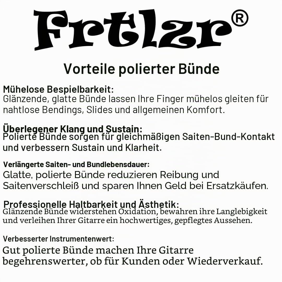 Premium Gitarrenbund-Polierset, professionelles MicroMesh-System, deutsche Herstellung, ergonomisches Design