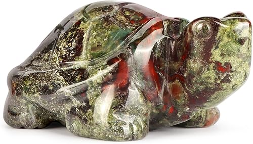Miniatura 2 de Figuras de tortuga de cristal de 2 pulgadas, piedra de sangre de dragón, estatua de animal curativo, escultura de piedras preciosas de bolsillo,