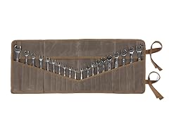 Denifiter Wrench Roll Up Pouch Heavy Duty Waxed Canvas Tool Roll Bag Tool Organizer Bag With 20 4