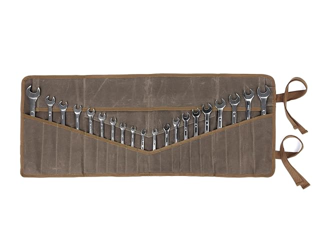 Denifiter Wrench Roll Up Pouch Heavy Duty Waxed Canvas Tool Roll Bag Tool Organizer Bag With 20 4