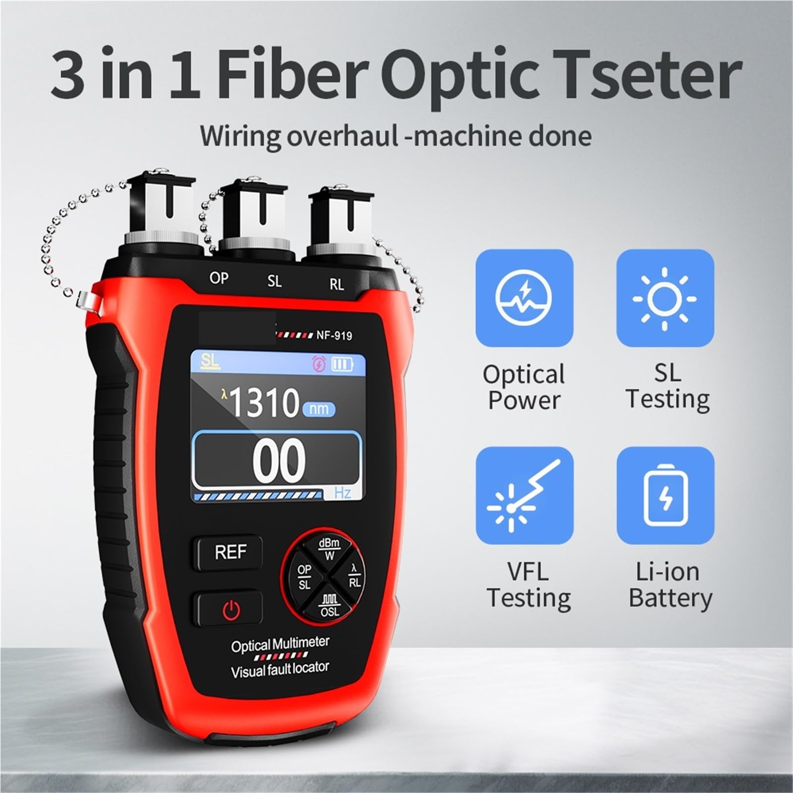 OTDR, NF-919 Optisches Leistungsmessgerät mit Lichtquelle, 6 Wellenlängen, Vfl Ref Sl, Visual Fault Locator, Lichtdämpfungsmessung